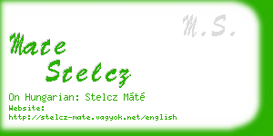 mate stelcz business card